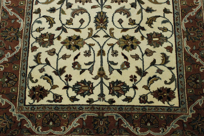 Close-up of wool pile, Brown & Beige rug