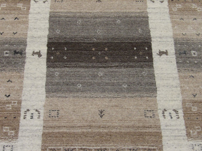 Gabbeh wool texture close-up, gray and white