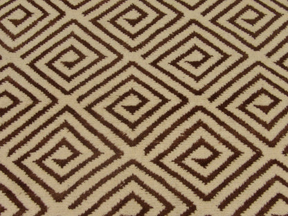 Transitional Moroccan Floral Diamond Design rug border detail