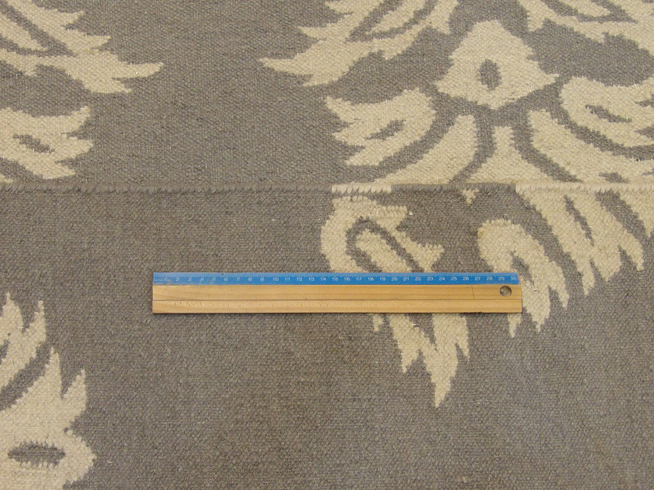 Gray & Beige Coastal Flat Weave Indoor/Outdoor Beach rug in room setting