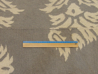 Gray & Beige Coastal Flat Weave Indoor/Outdoor Beach rug in room setting