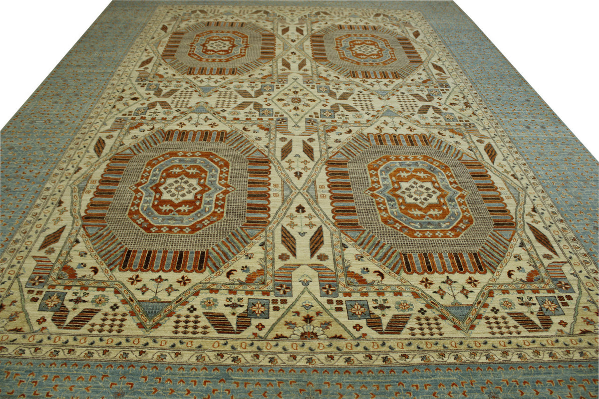 Full view of Tribal Vegetable Dye Mamluk rug