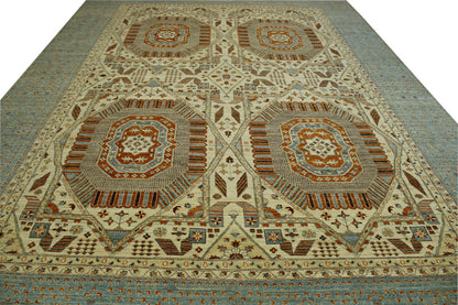 Full view of Tribal Vegetable Dye Mamluk rug
