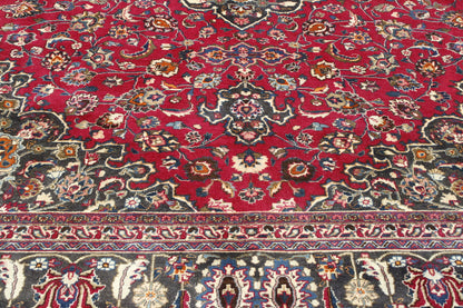Traditional Antique Tabriz rug corner detail
