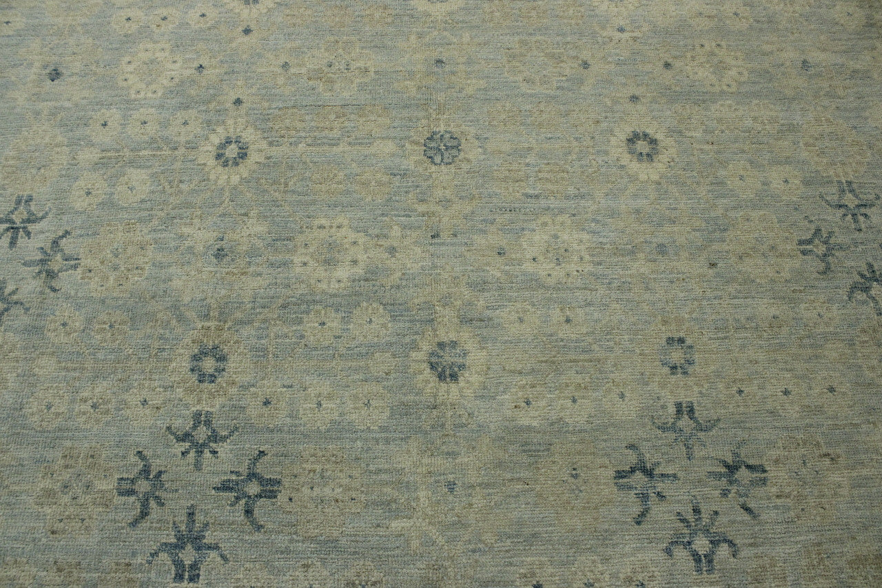 Oushak Wash Chobi rug corner detail