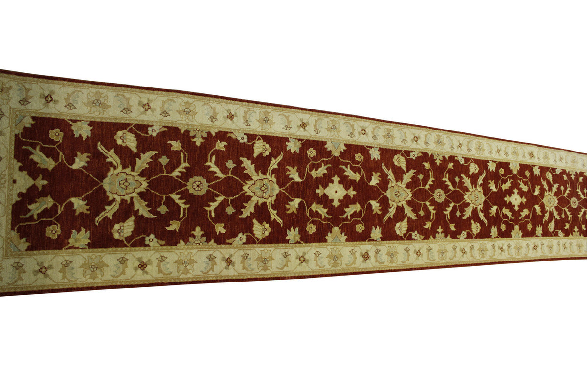 Close-up of wool pile, Gold & Red rug