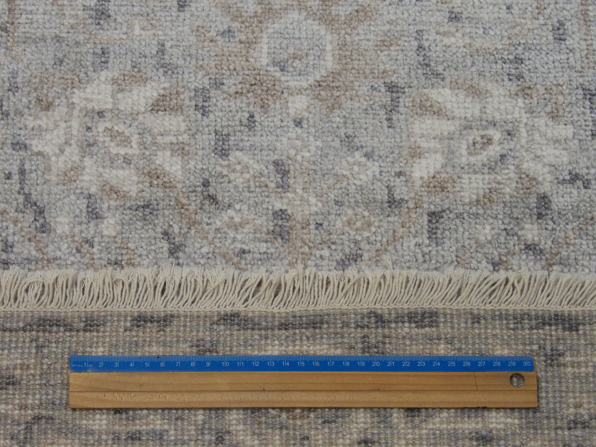 Gray Silky Oushak Wash rug in room setting