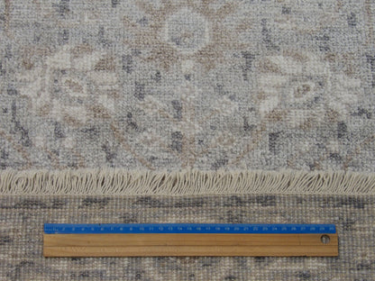 Gray Silky Oushak Wash rug in room setting