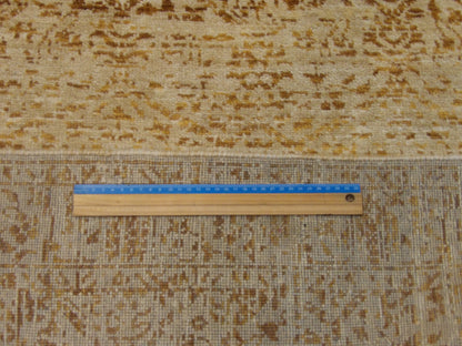 Full view of modern broken design hand-knotted rug