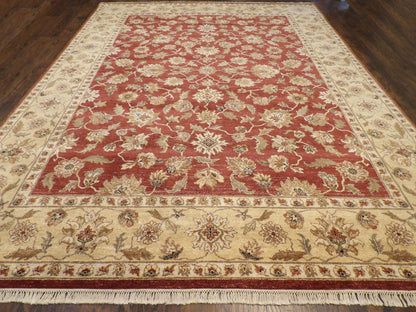 Close-up of wool pile, Gold & Red rug