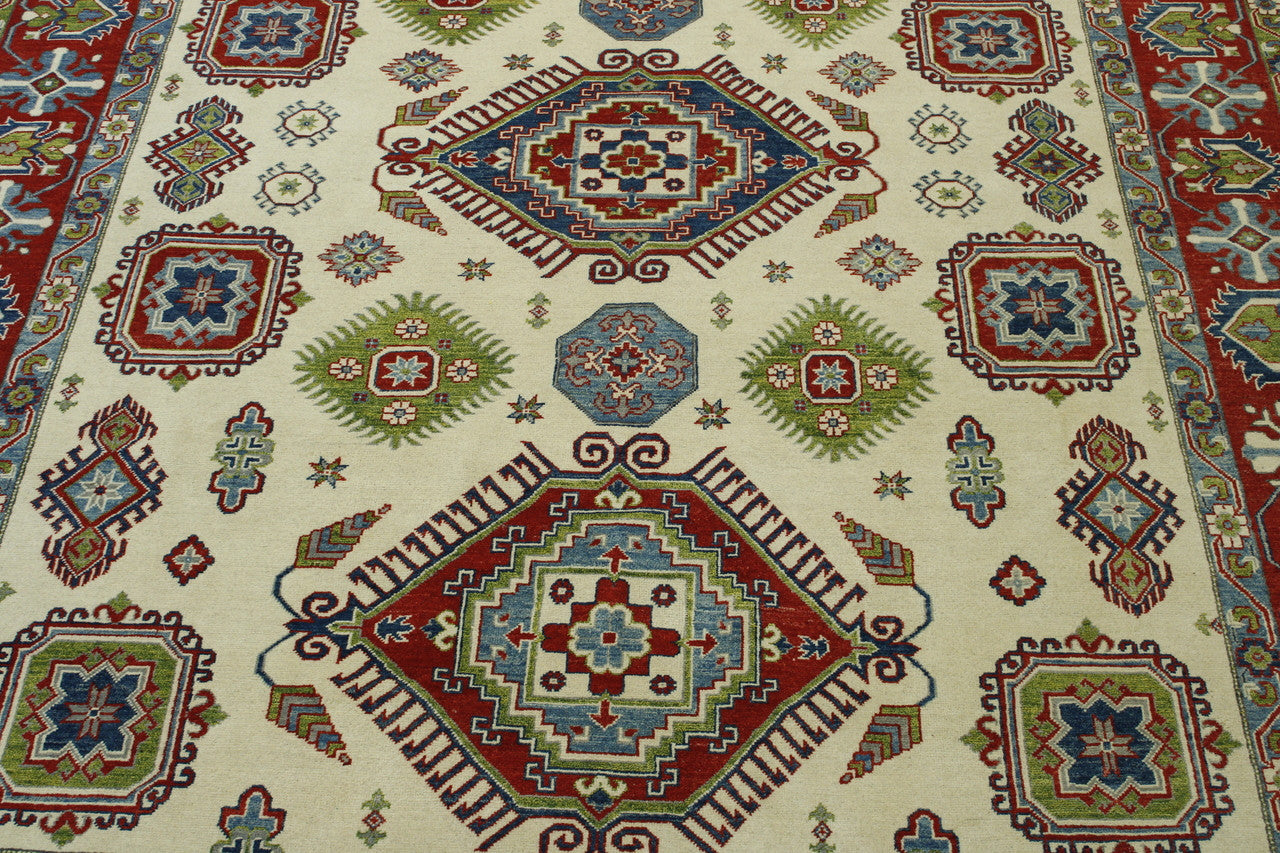Full view of Tribal Super Kazak rug