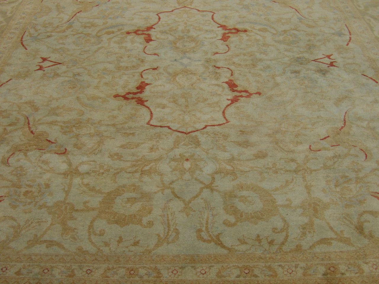 Back of Fine Pak Ziegler Overdye hand-knotted rug