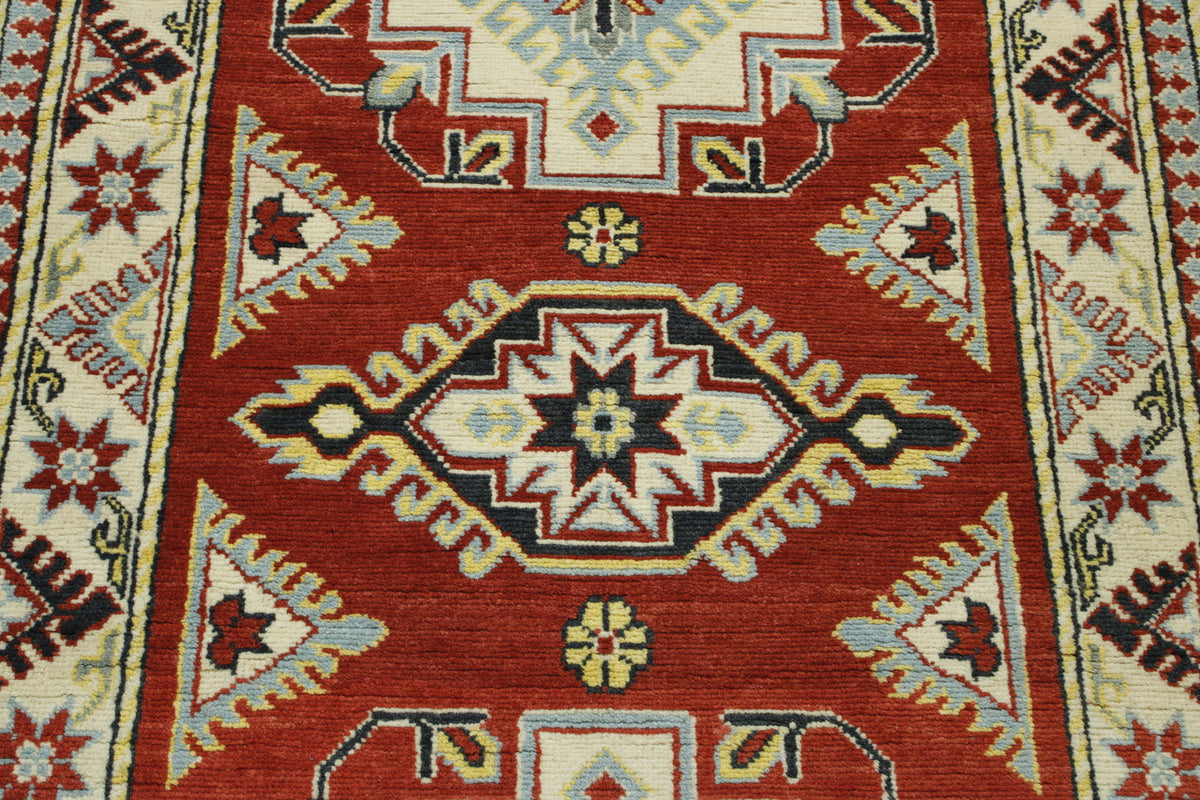 Full view of Tribal Super Kazak rug