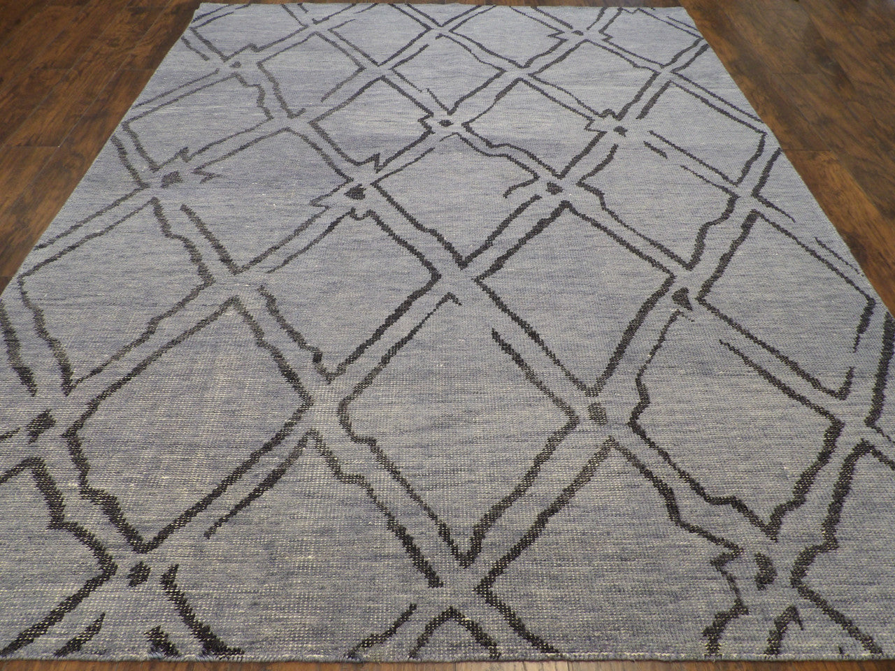 Close-up of wool pile, Black & Blue rug