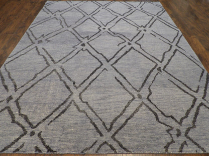 Close-up of wool pile, Black & Blue rug
