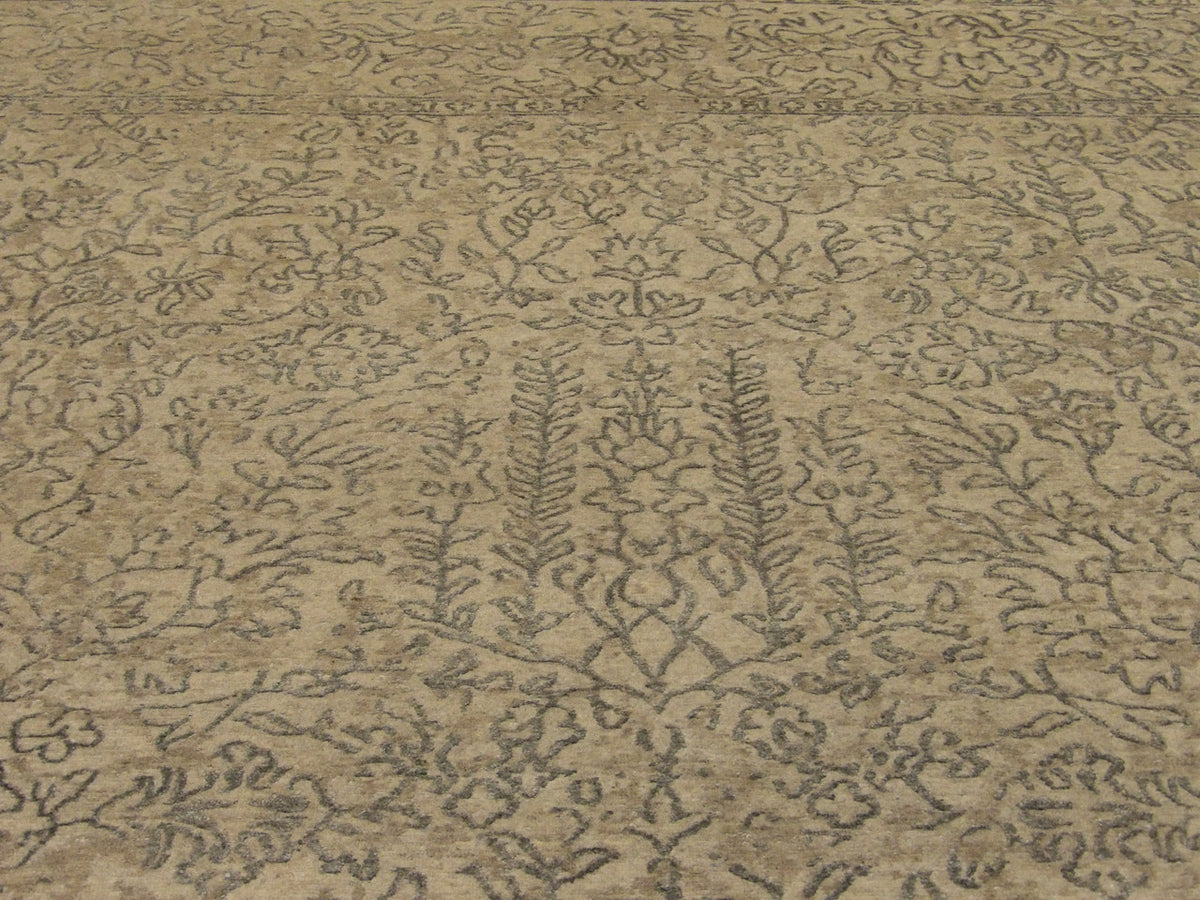 Back of Transitional Abstract Oxidized Broken Design hand-knotted rug