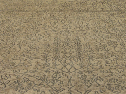Back of Transitional Abstract Oxidized Broken Design hand-knotted rug