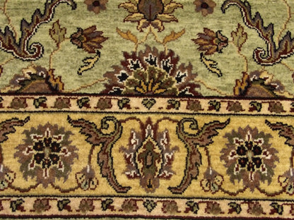 Persian Kashan rug border detail, gold and green