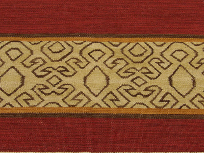 Anatolian kilim rug border detail, gold and rust
