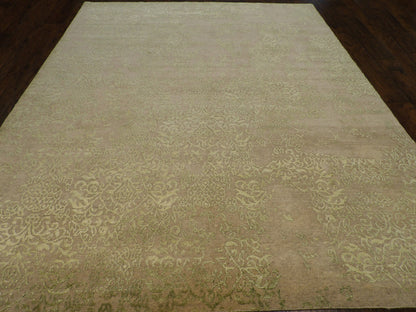 Close-up of oxidized wash finish on transitional rug