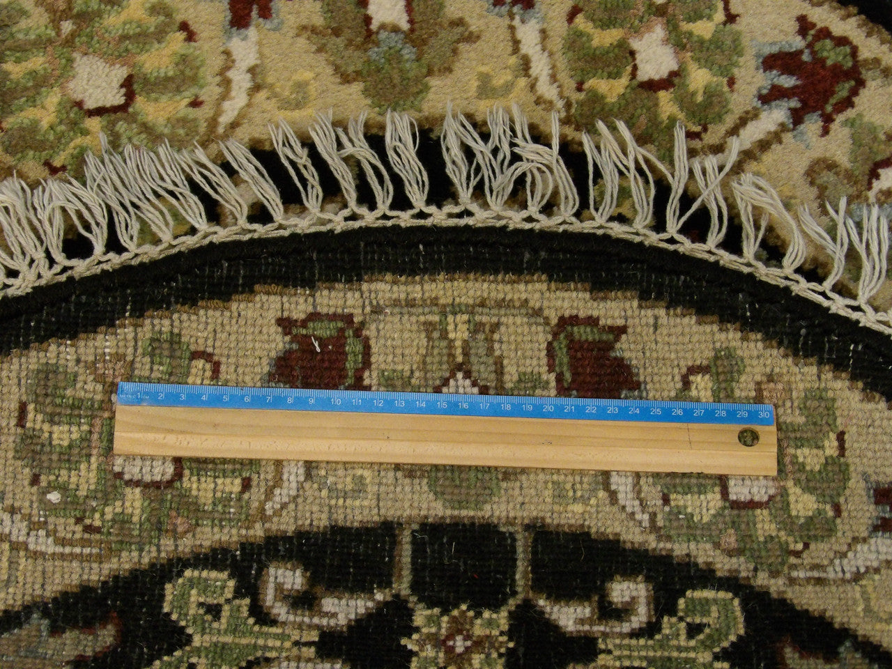 Blue & Beige Persian Kashan rug in room setting