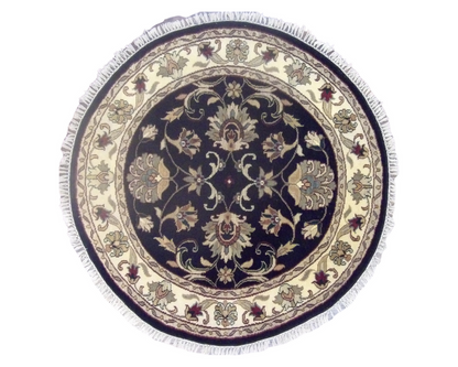 Jaipur Kashan Antique Wash hand-knotted wool rug in Blue & Beige, full view