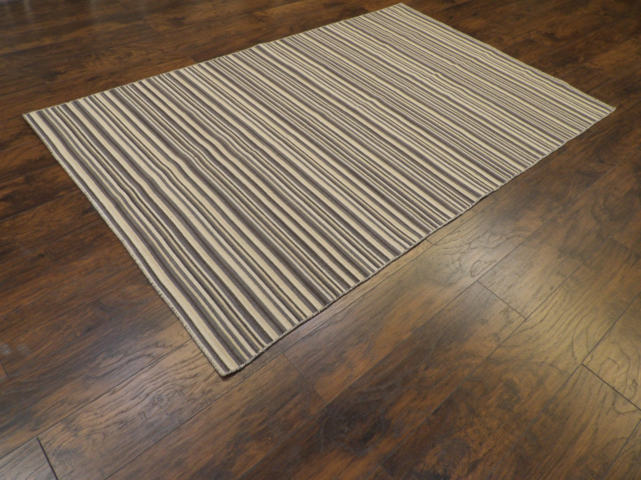 Flatweave pattern detail, blue and ivory coastal rug