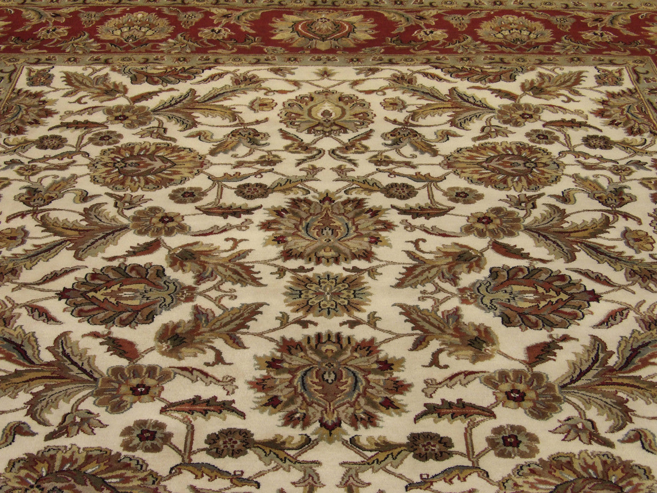 Back of Jaipur Kashan hand-knotted rug