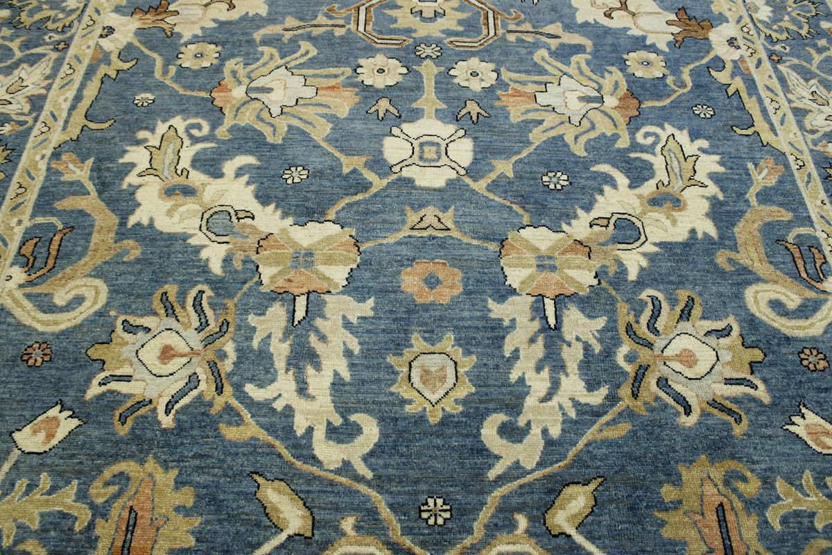 Oushak Chobi rug corner detail