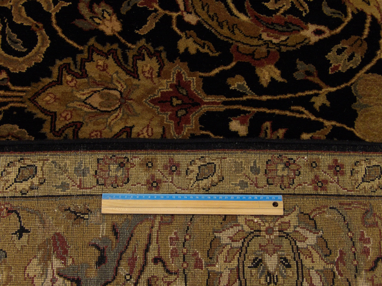 Black & Gold Jaipur Kashan Antique Wash rug in room setting