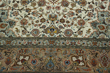 Back of Traditional Fine Qum hand-knotted rug