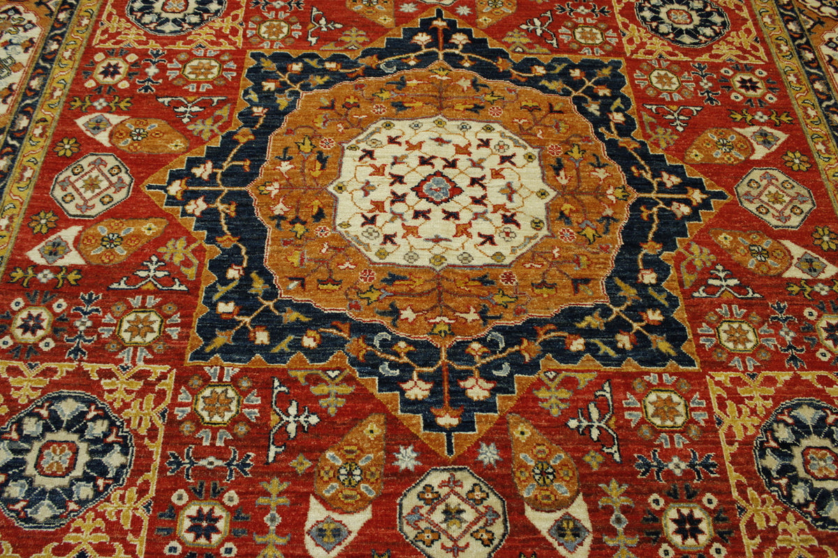 Full view of Tribal Vegetable Dye Mamluk rug