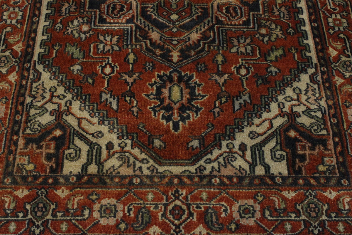 Full view of Tribal Heriz rug