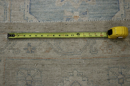 Back of Oushak Chobi hand-knotted rug