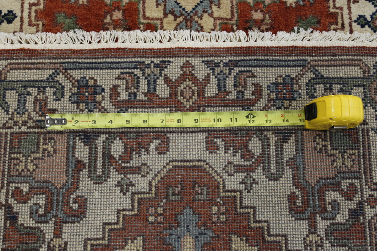 Back of Tribal Heriz hand-knotted rug