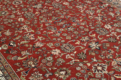Traditional Mashad Design rug corner detail