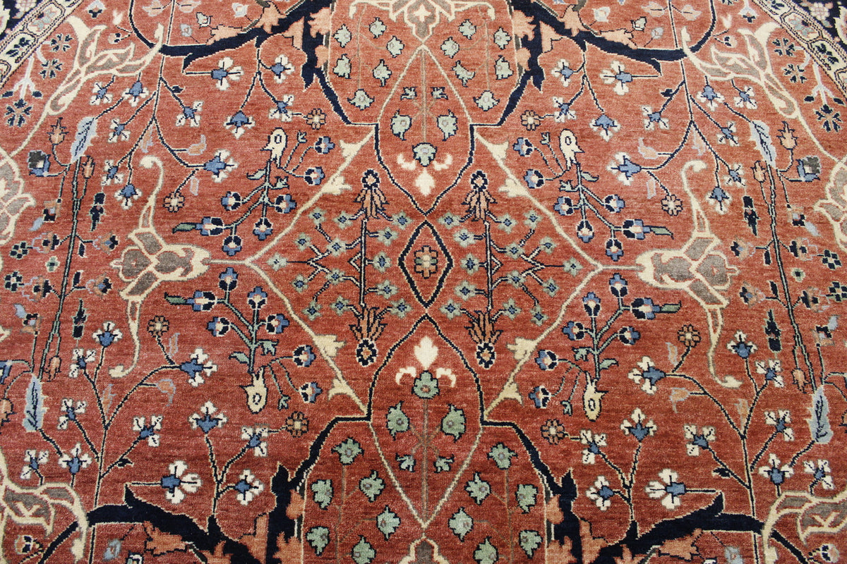 Blue & Rust Tribal Fine Sherapi rug in room setting