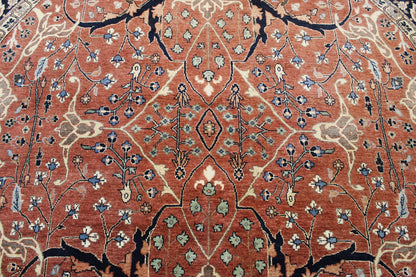 Blue & Rust Tribal Fine Sherapi rug in room setting