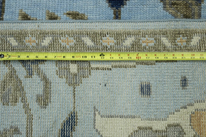 Close-up of wool pile, Blue rug