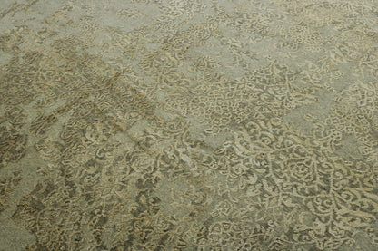 Gold & Beige Transitional Abstract Broken Design rug in room setting