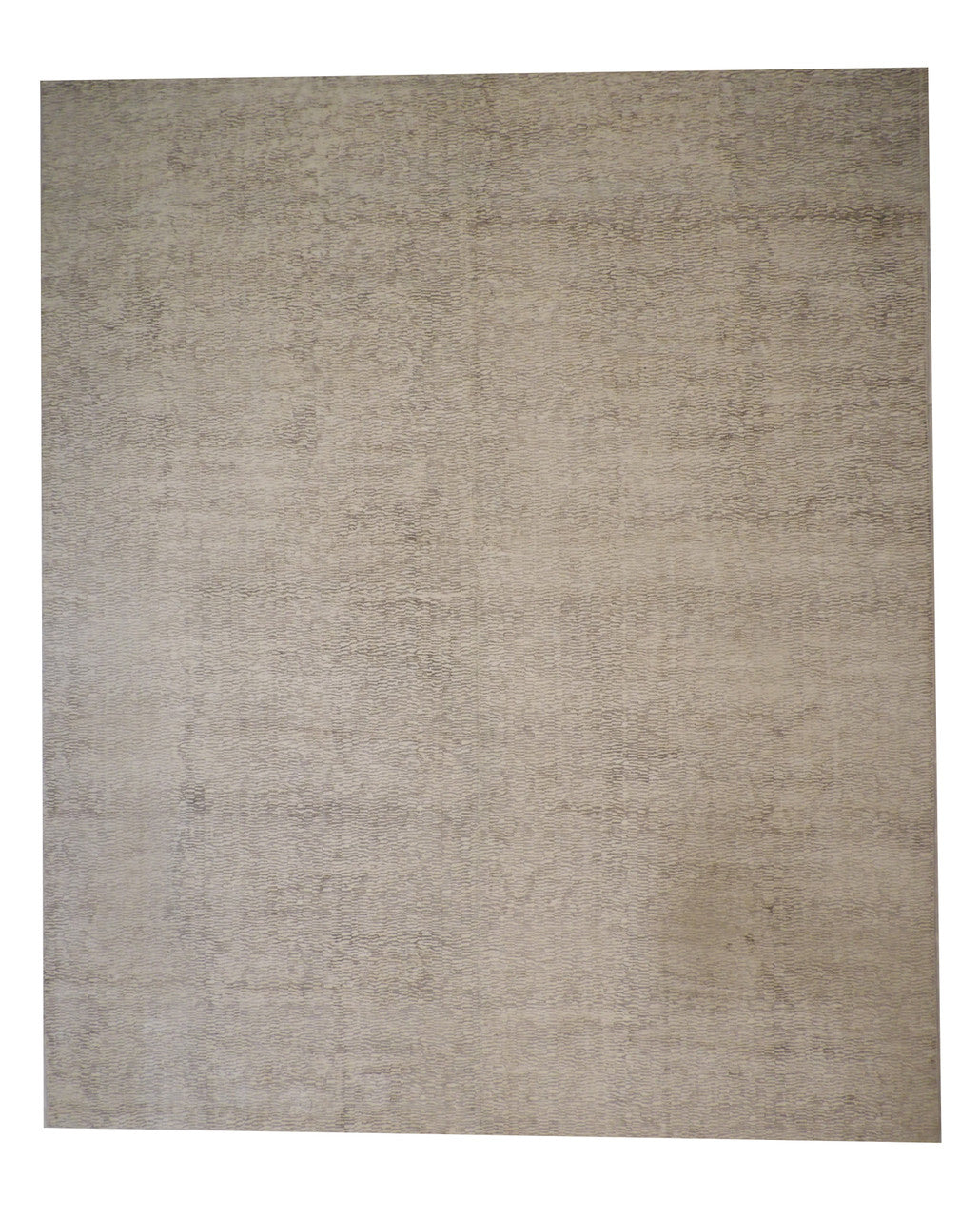 Modern Grass Design hand-knotted silk rug in White, full view