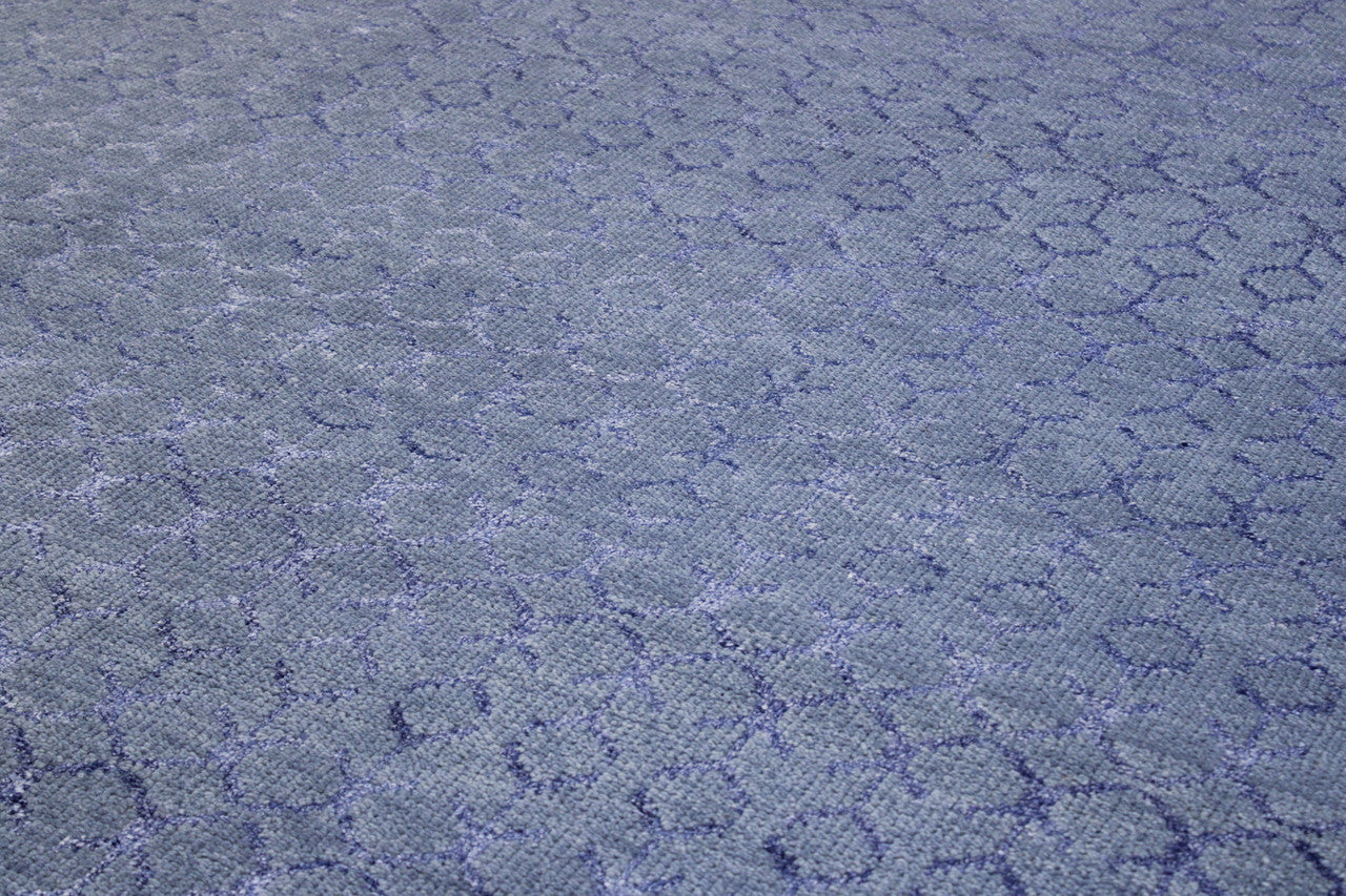 Modern Distressed Moroccan Design rug border detail