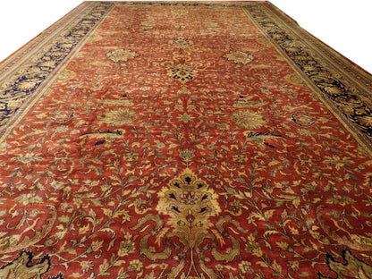 Back of hand-knotted Farhan rug showing knot construction