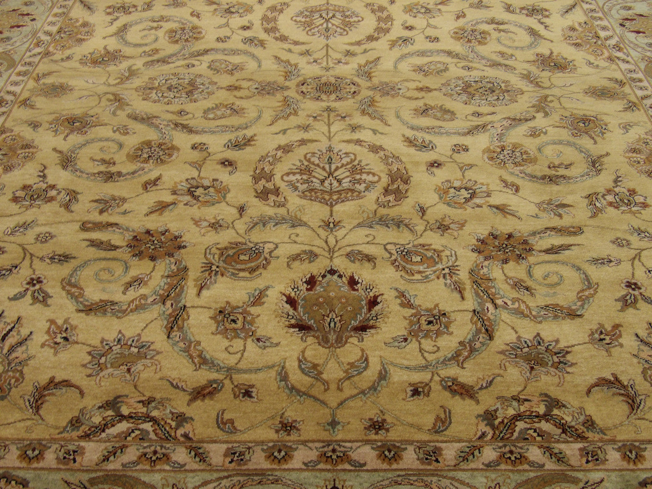 Back of Fine Kashan Tie Dye hand-knotted rug