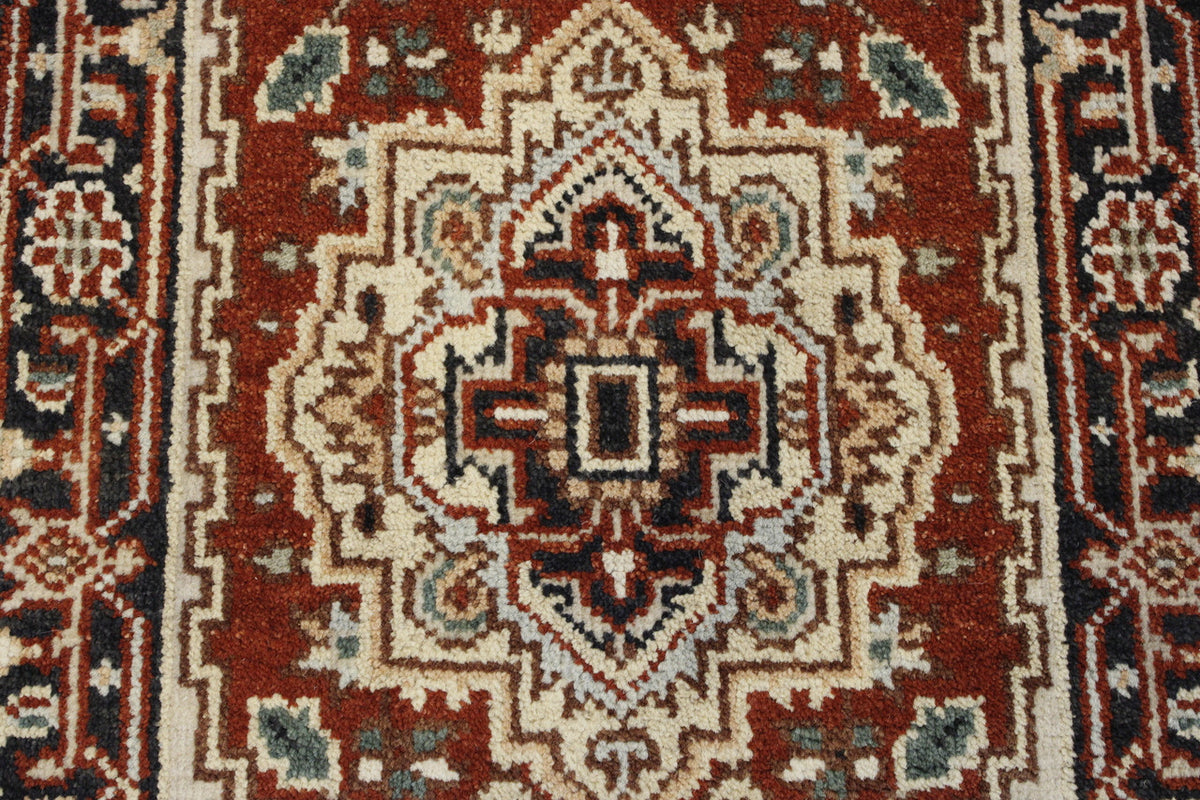 Full view of Tribal Indo Heriz rug