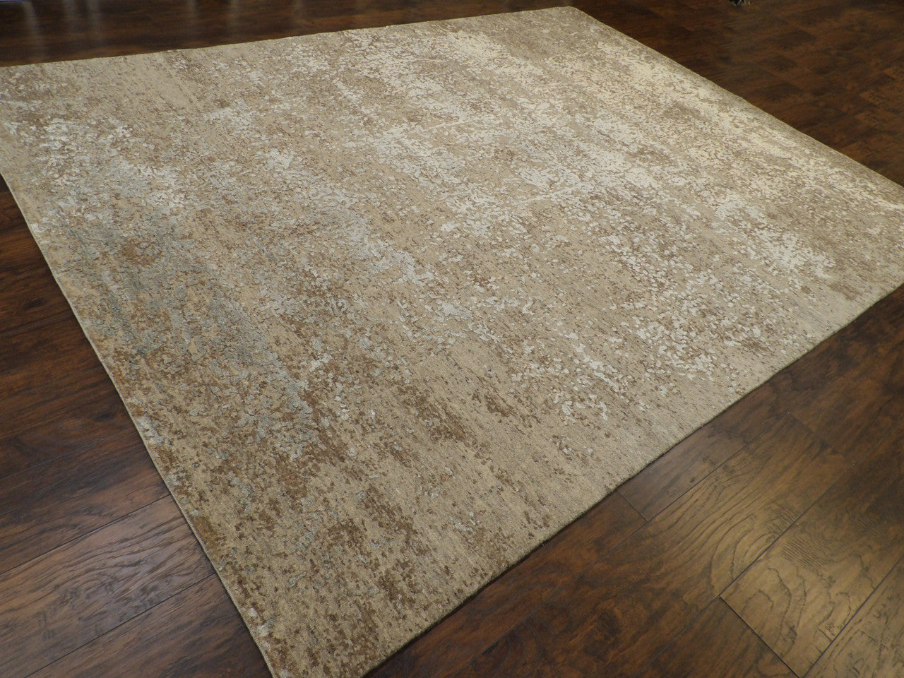 Full view of Modern Abstract Mosaic Design Carved High Low rug
