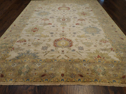 Close-up of wool pile, Brown & Beige rug