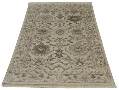 Silky Ziegler Oushak rug corner detail