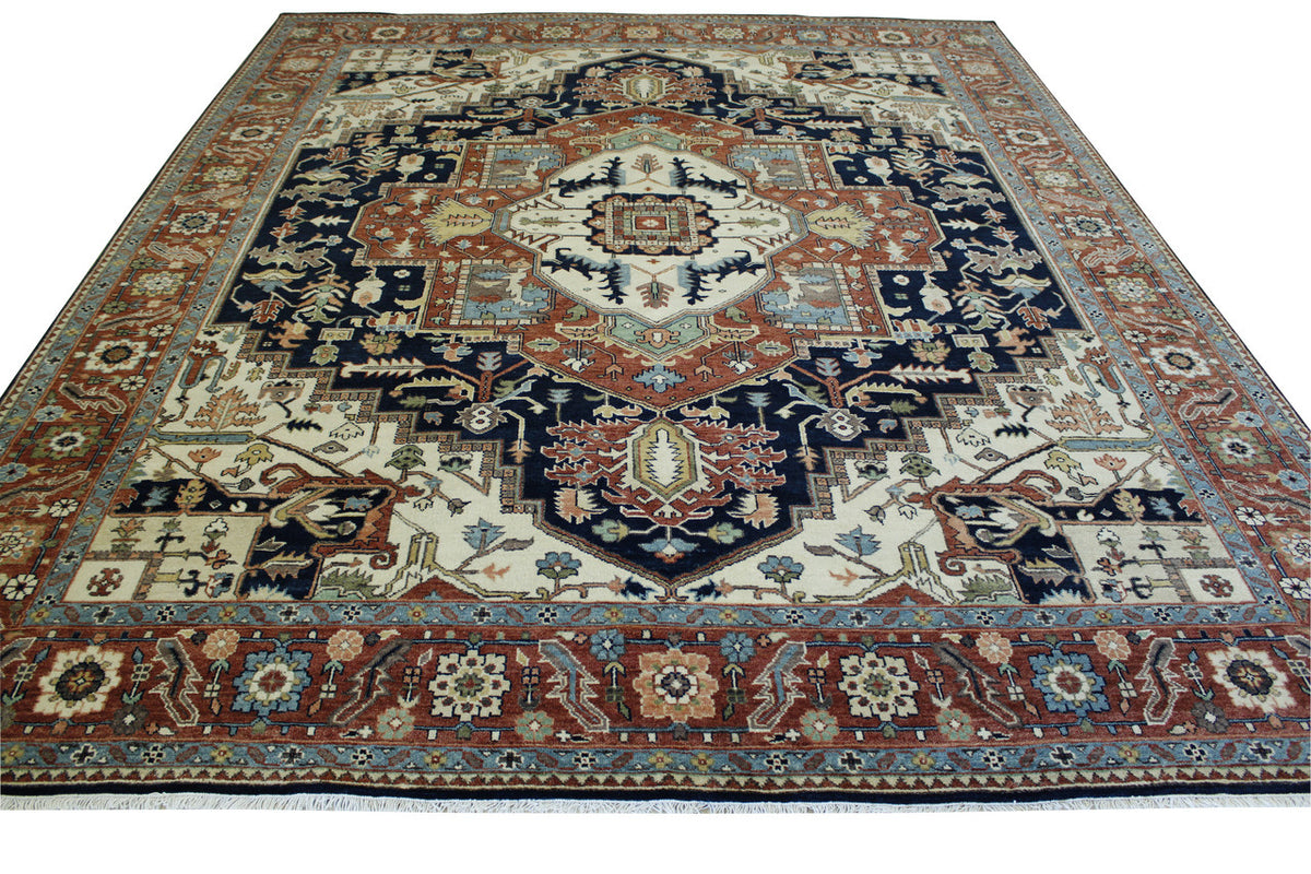 Traditional Fine Sherapi rug border detail