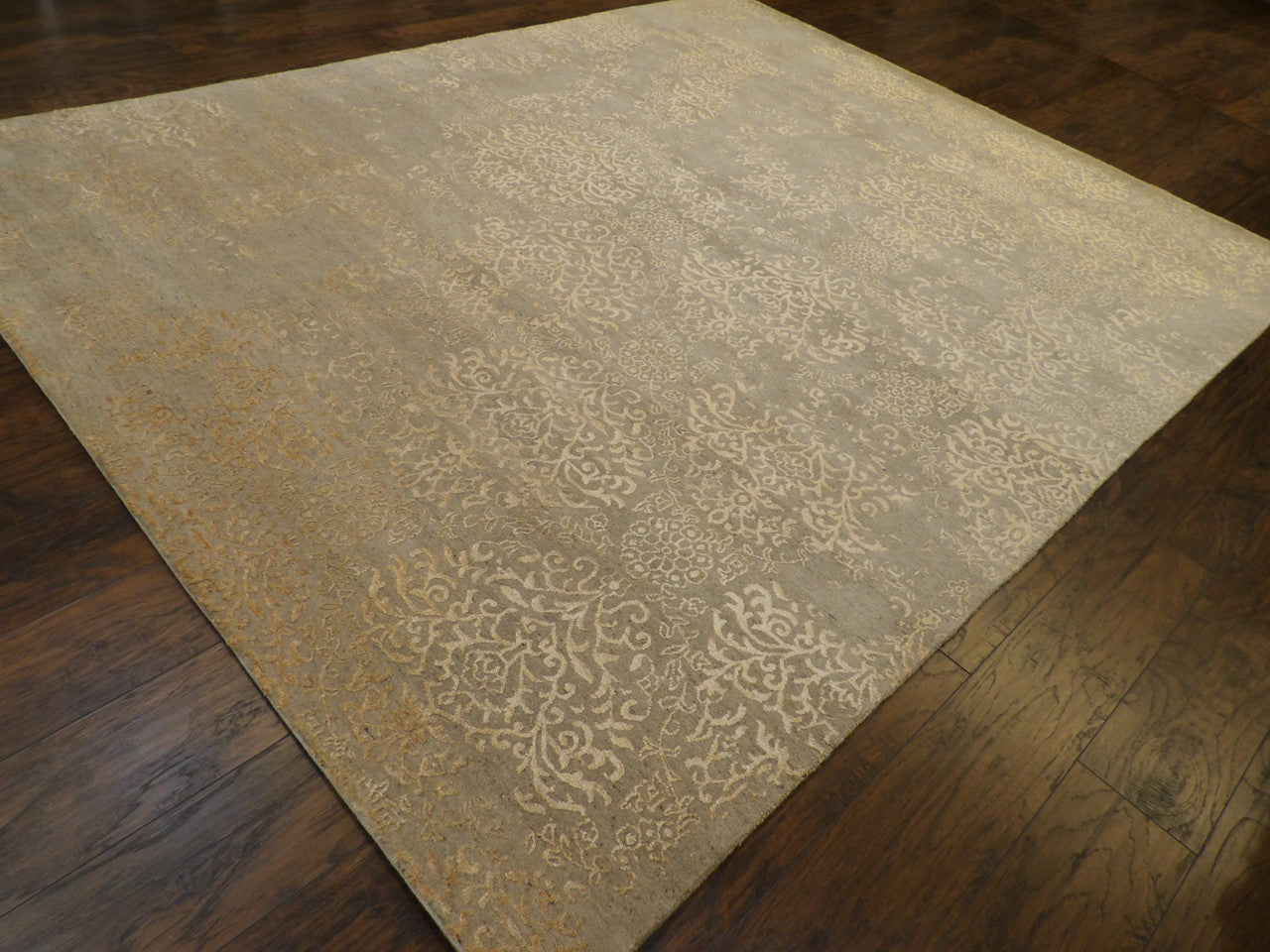Full view of Oxidized Abstract Damask Design rug